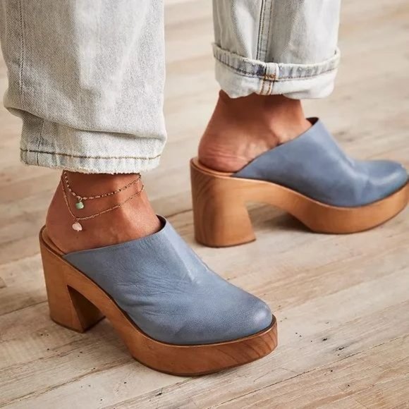 Free People Shoes - NEW Free People Suki Clog Platform Blue Denim Women's 9.5 MSRP $168
